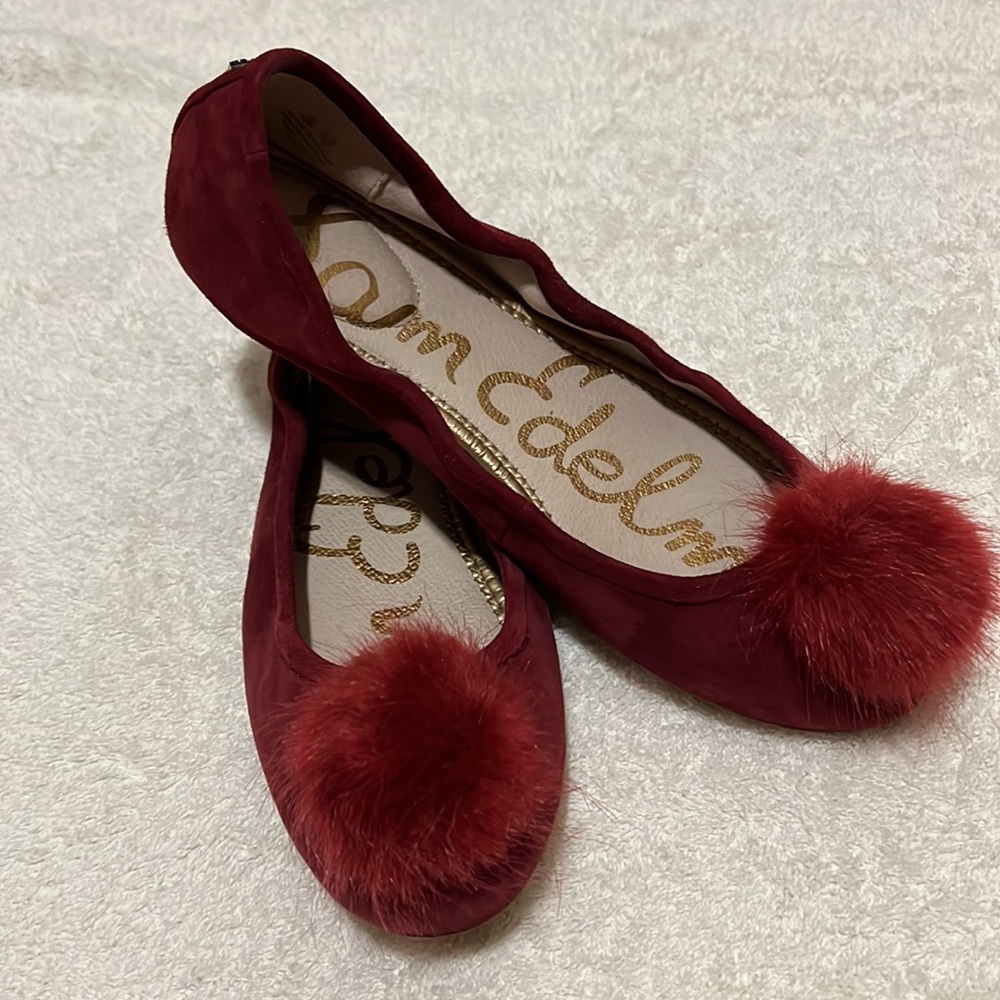 Red Suede Farina Flats  Sz10